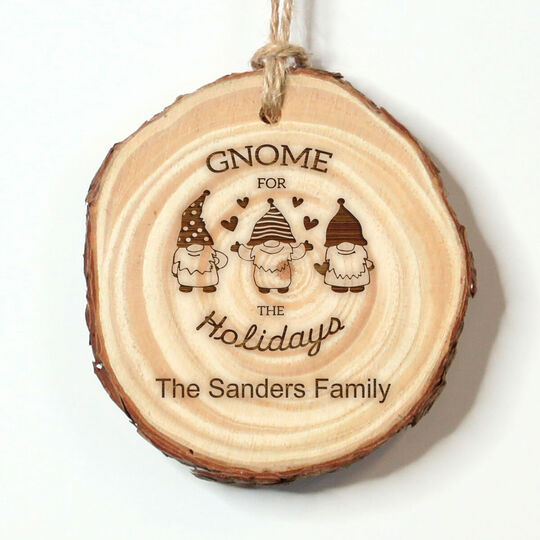 Gnome for the Holidays Real Wood Ornament